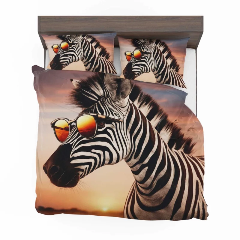 Zebra at Sunset in Africa Bedding Set 2