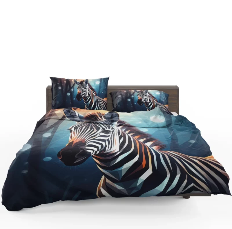 Zebra in Dark Forest Bedding Set 1