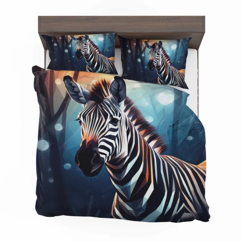 Zebra in Dark Forest Bedding Set 2