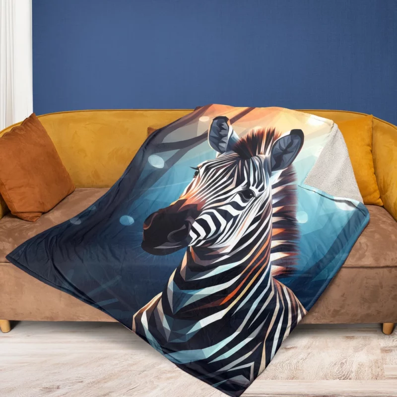 Zebra in Dark Forest Fleece Blanket 1