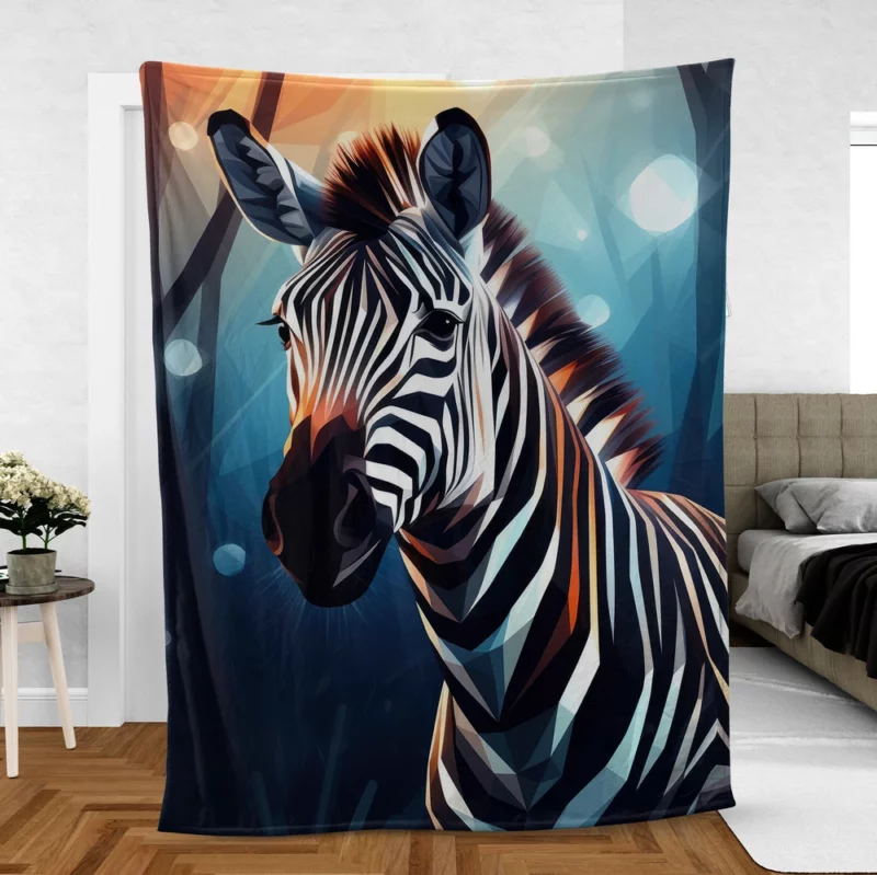 Zebra in Dark Forest Fleece Blanket