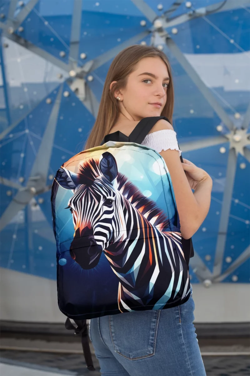 Zebra in Dark Forest Minimalist Backpack 2