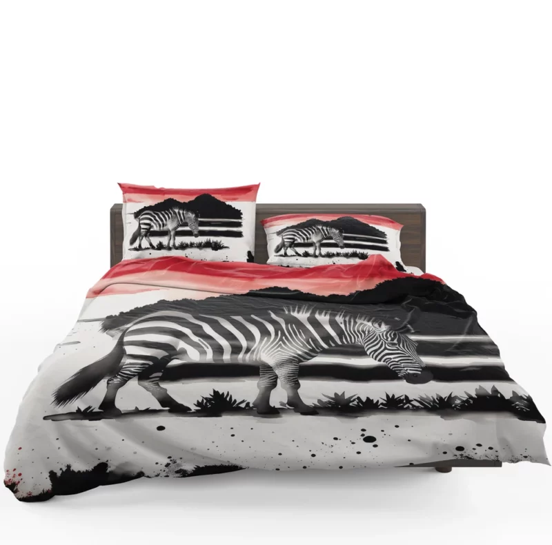 Zebra in Desert Landscape Bedding Set 1