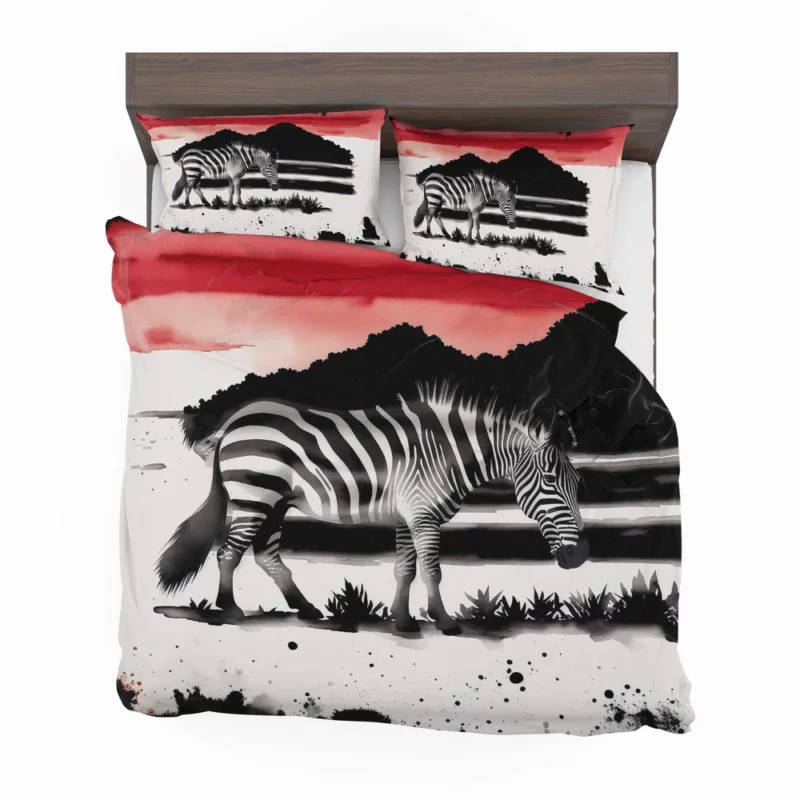 Zebra in Desert Landscape Bedding Set 2