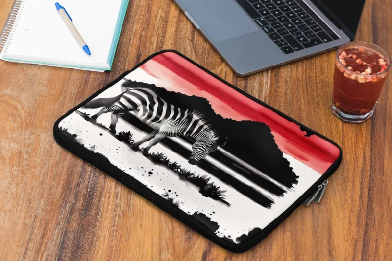 Zebra in Desert Landscape Laptop Sleeve 2