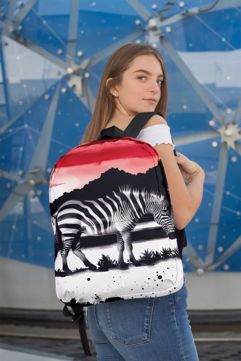 Zebra in Desert Landscape Minimalist Backpack 2