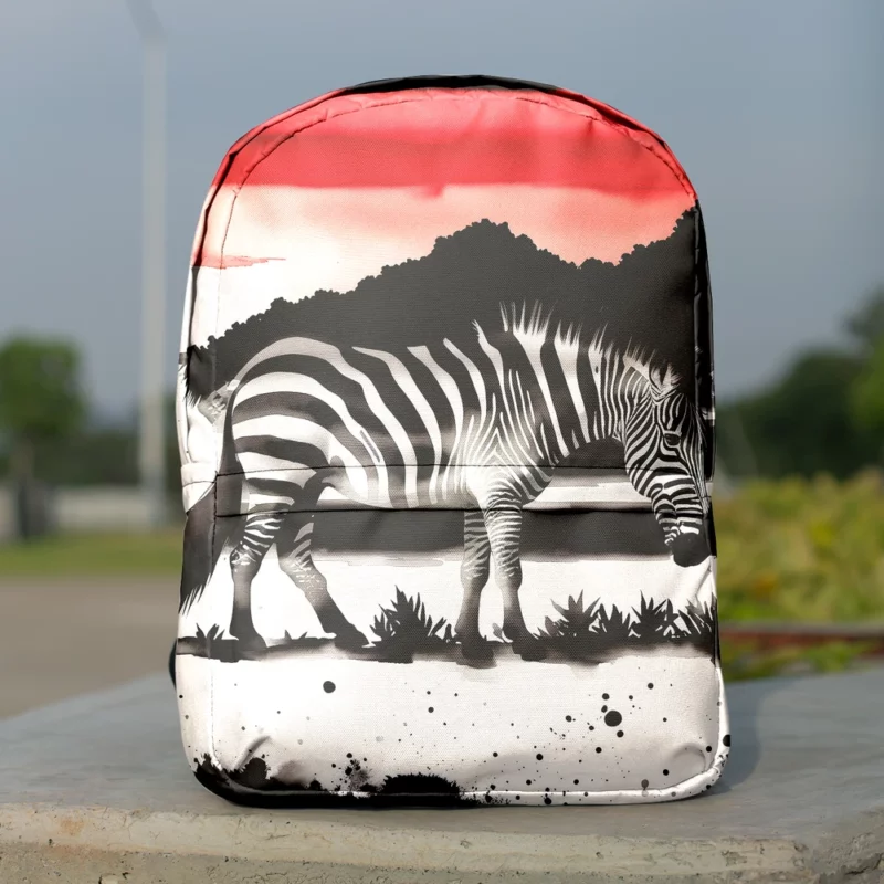 Zebra in Desert Landscape Minimalist Backpack