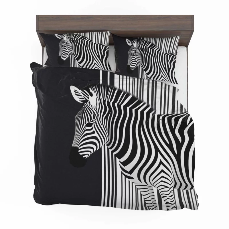 Zebra in Front of Stripes Bedding Set 2