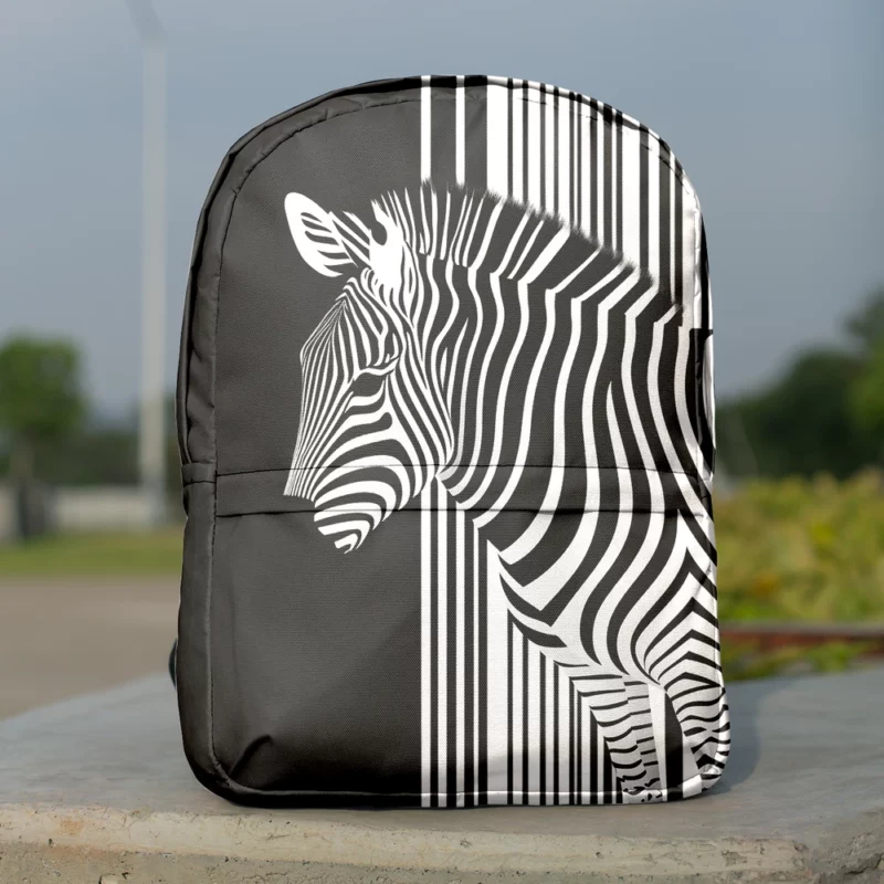 Zebra in Front of Stripes Minimalist Backpack