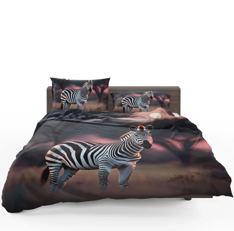 Zebras Under Moonlight Bedding Set 1