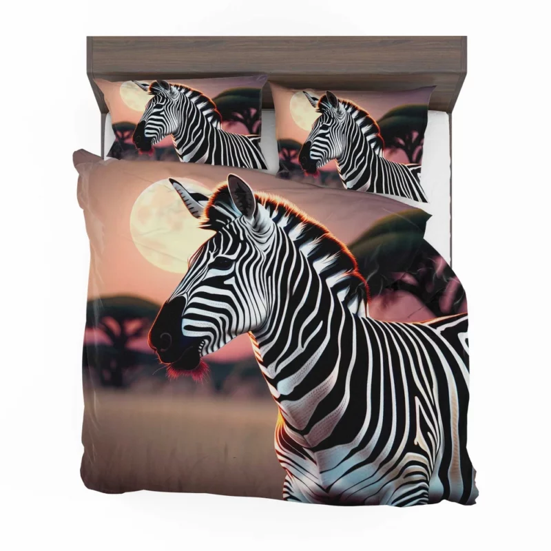 Zebras in Africa at Night Bedding Set 2