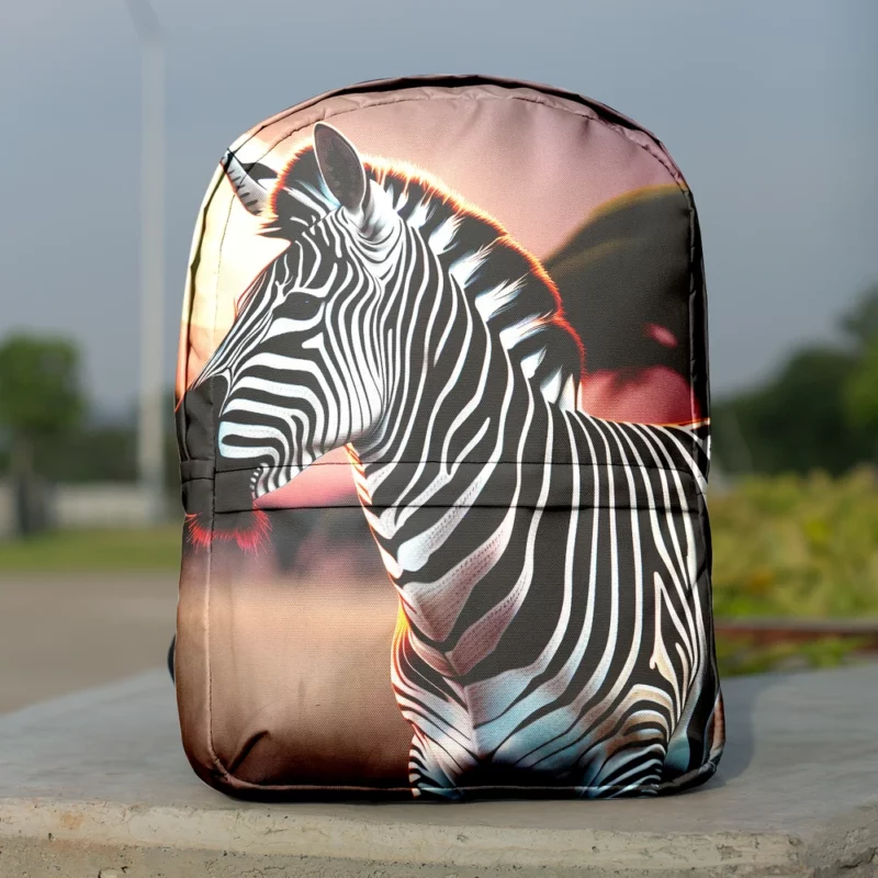 Zebras in Africa at Night Minimalist Backpack