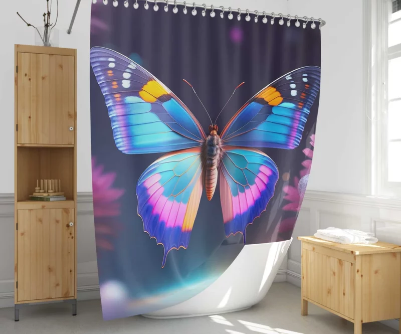 3D Butterfly AI Artwork Shower Curtain 1