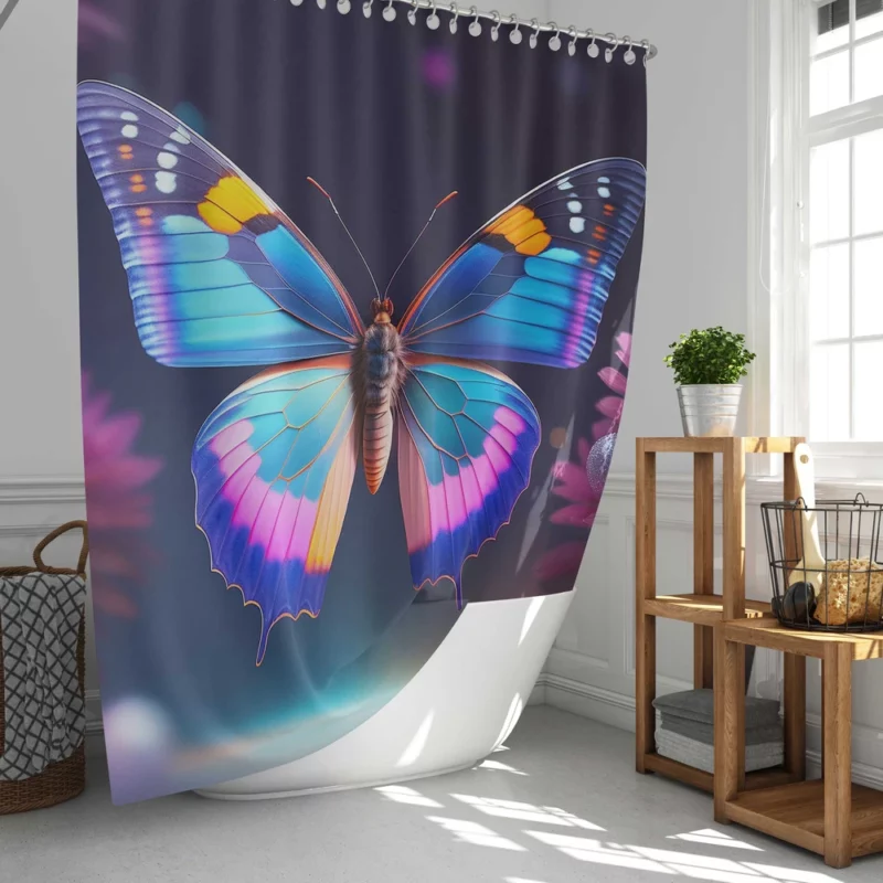 3D Butterfly AI Artwork Shower Curtain
