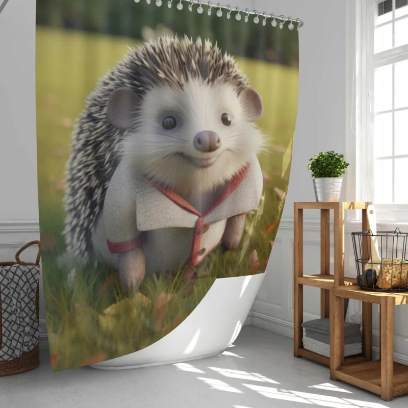 3D Clothed Hedgehog Cartoon Shower Curtain