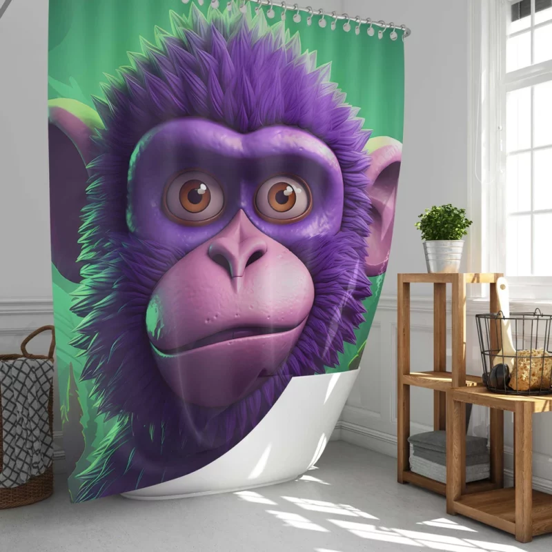 3D Cyber Monkey Portrait Shower Curtain