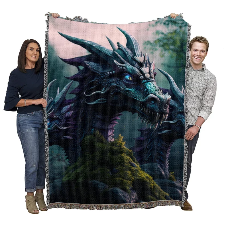 3D Hydra Illustration Woven Blanket