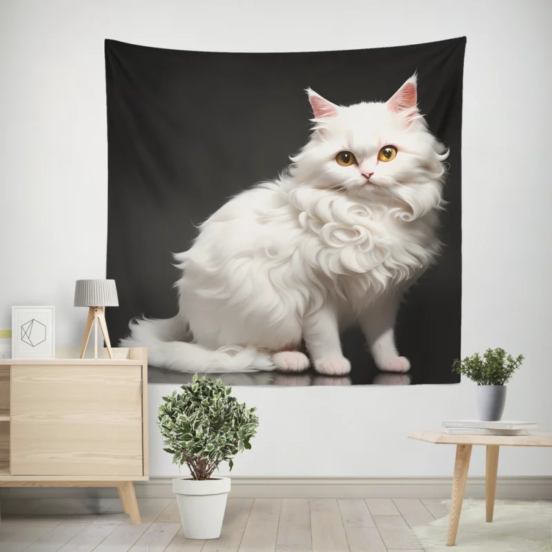 AI Generated Angora Cat Wall Tapestry