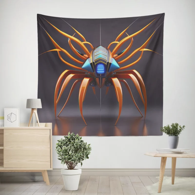 Abstract Cyber Spider Wall Tapestry