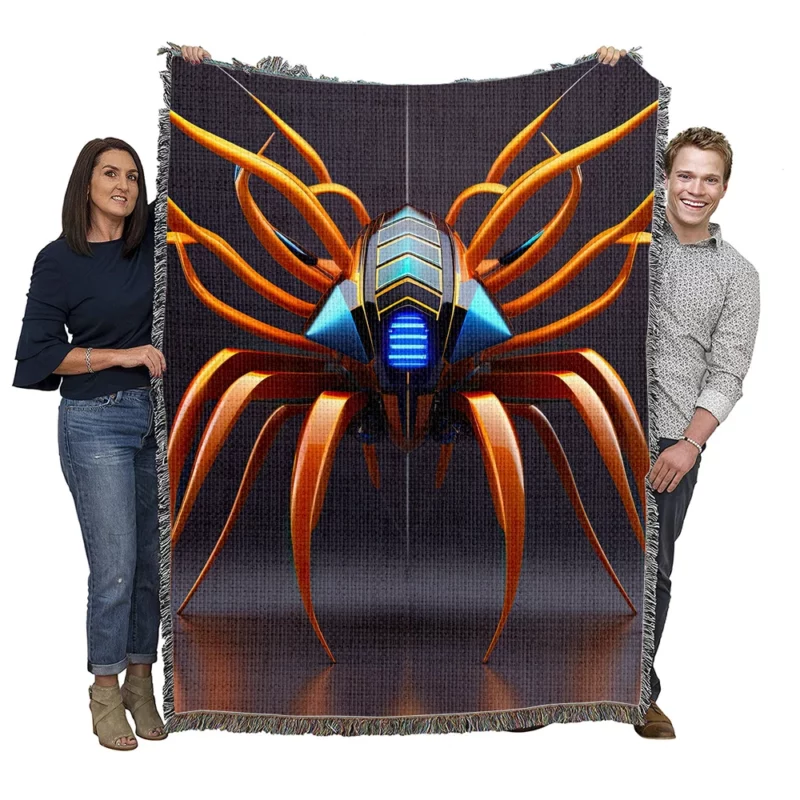 Abstract Cyber Spider Woven Blanket