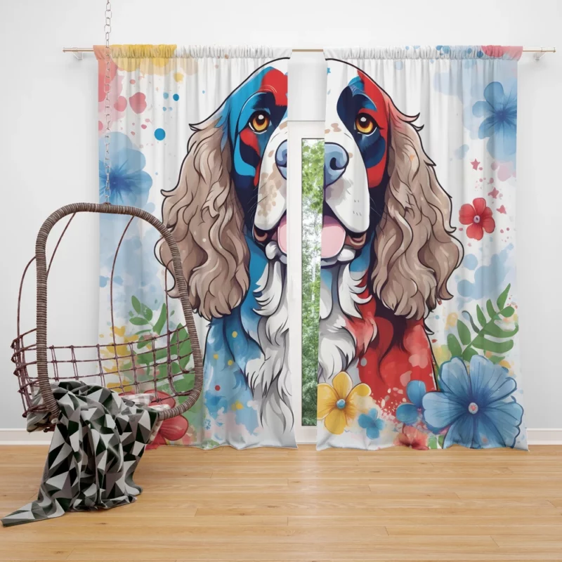 Adaptable American Water Spaniel Dog Versatility Curtain