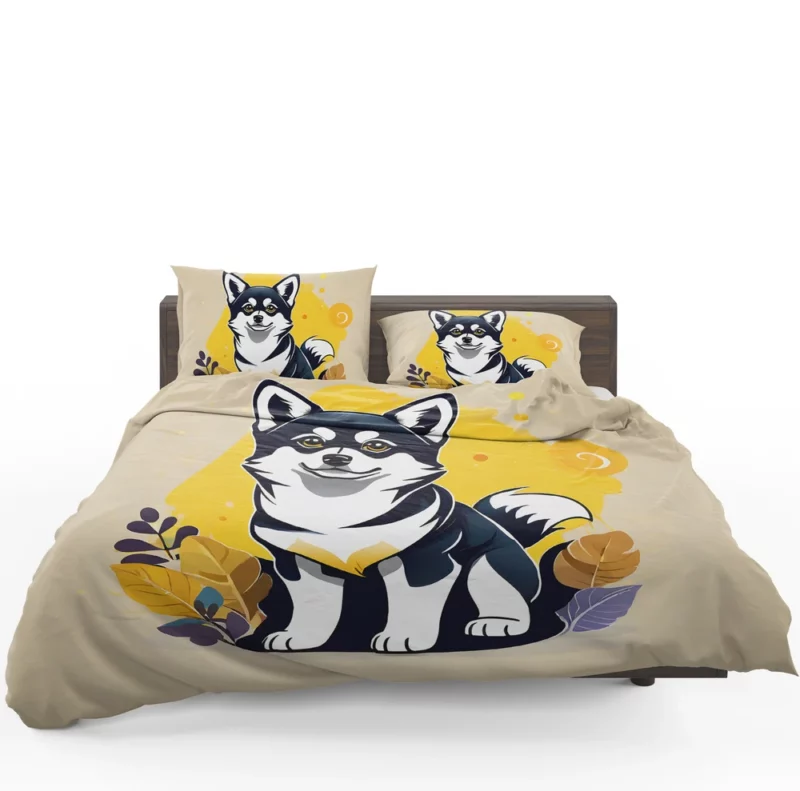 Adorable Alaskan Pup Klee Kai Dog Bedding Set 1