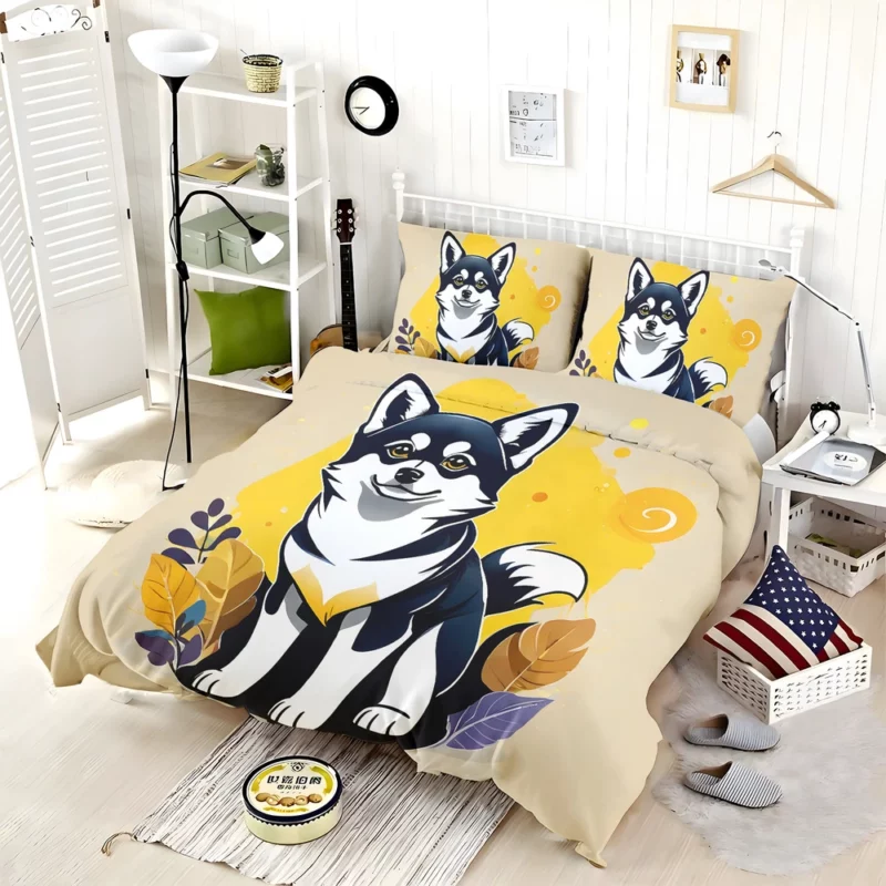 Adorable Alaskan Pup Klee Kai Dog Bedding Set