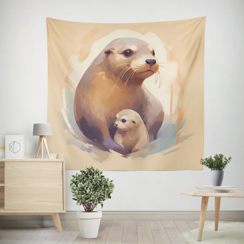 Adorable Baby Otter Wall Tapestry