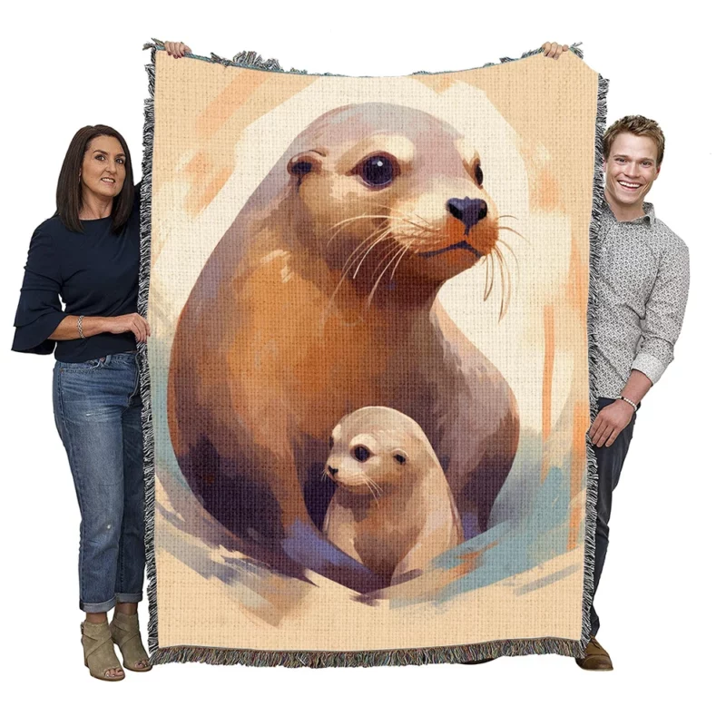 Adorable Baby Otter Woven Blanket