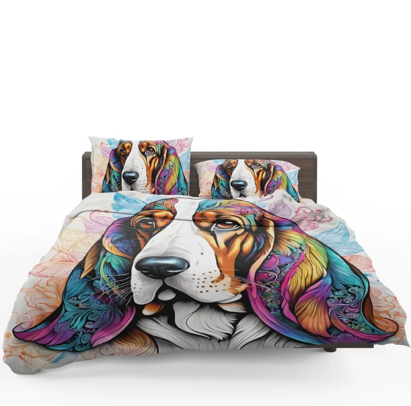 Adorable Basset Hound Pup Dog Charm Bedding Set 1