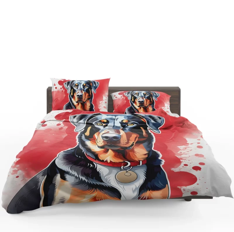 Adorable Beauceron Pup Dog Charm Bedding Set 1