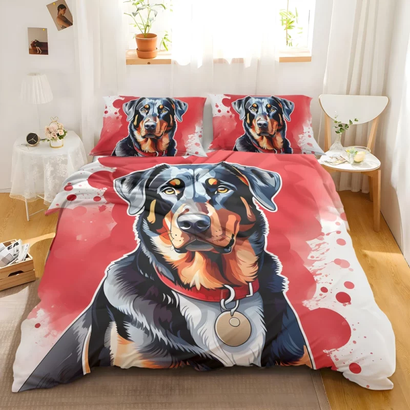 Adorable Beauceron Pup Dog Charm Bedding Set 2