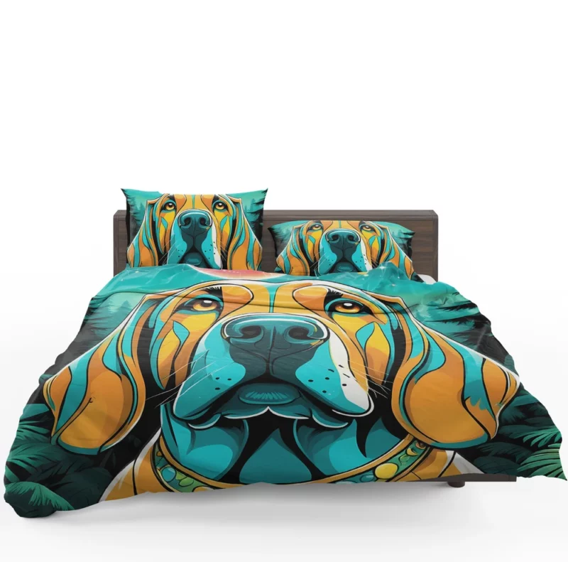 Adorable Bloodhound Dog Charm Bedding Set 1