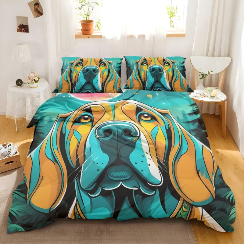 Adorable Bloodhound Dog Charm Bedding Set 2