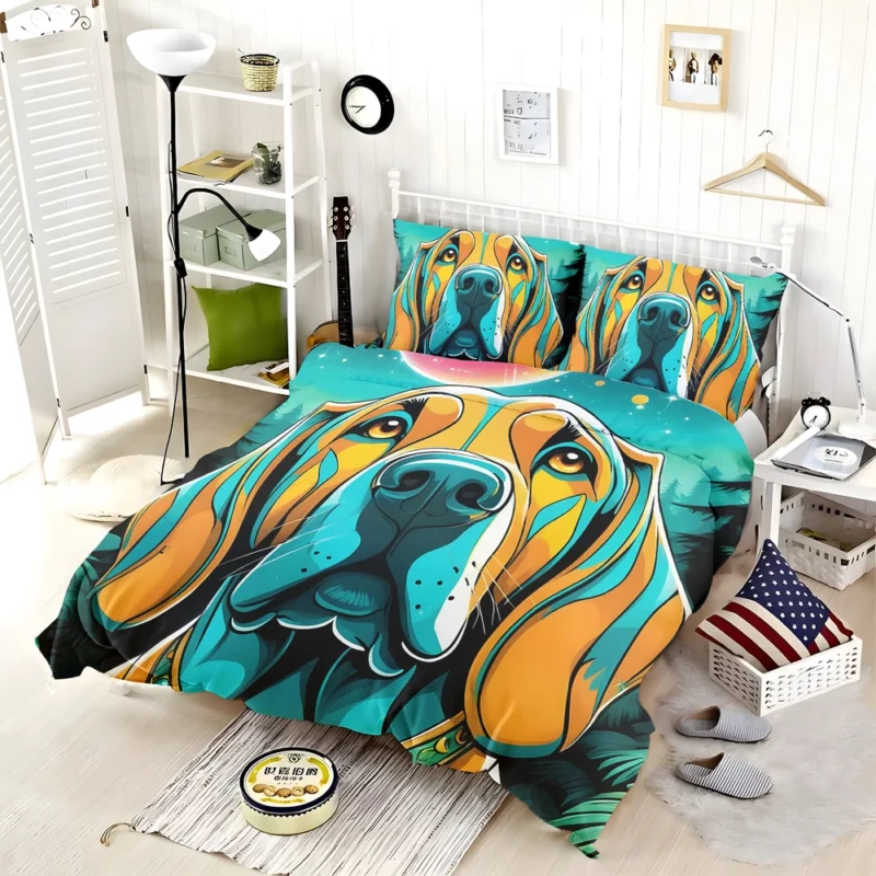 Adorable Bloodhound Dog Charm Bedding Set