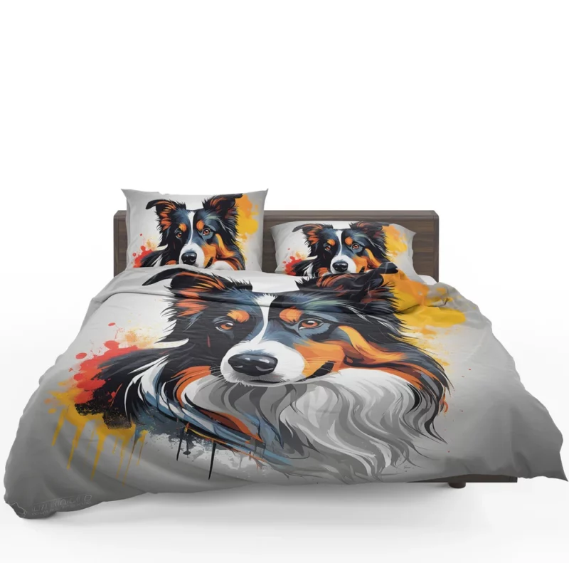 Adorable Border Collie Dog Charm Bedding Set 1