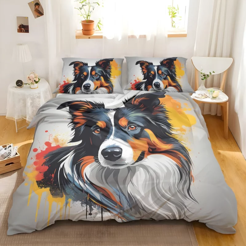 Adorable Border Collie Dog Charm Bedding Set 2