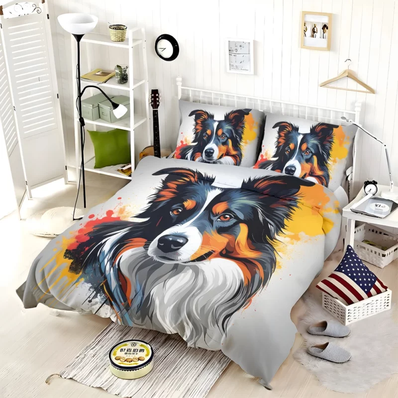 Adorable Border Collie Dog Charm Bedding Set