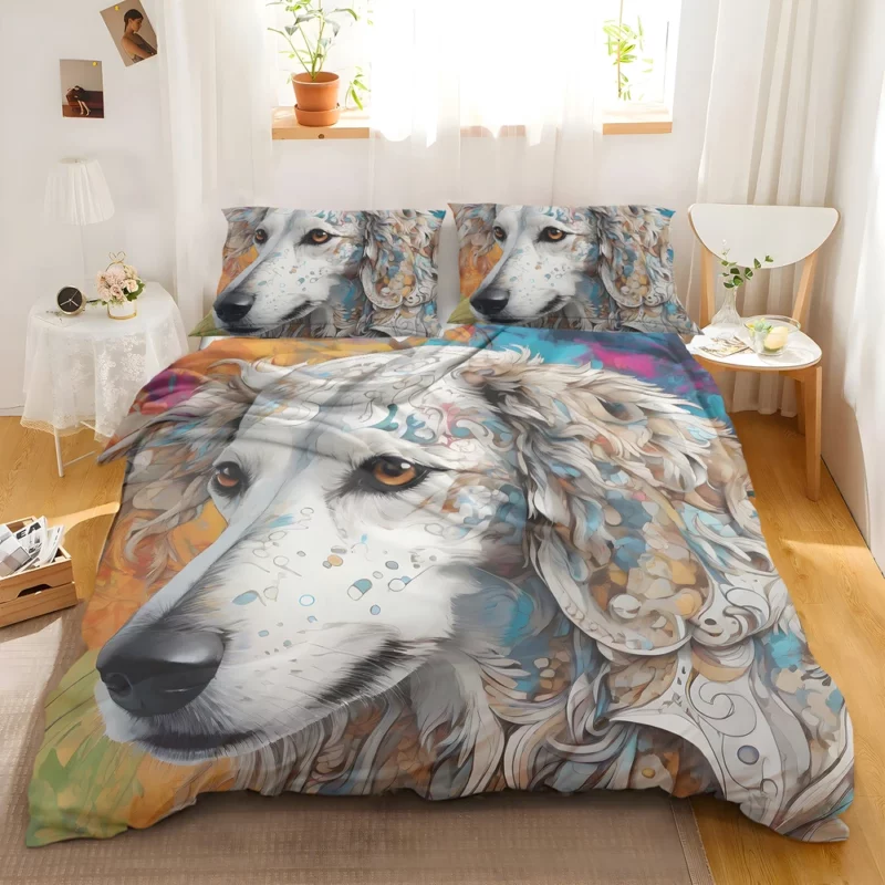 Adorable Borzoi Dog Charm Bedding Set 2