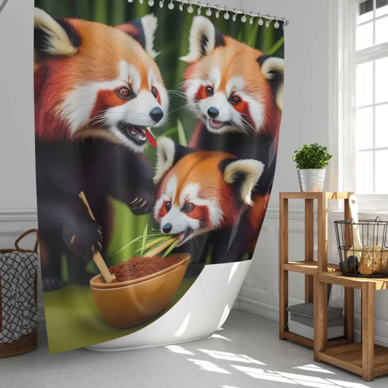 Adorable Kids Panda in Bamboo Haven Shower Curtain