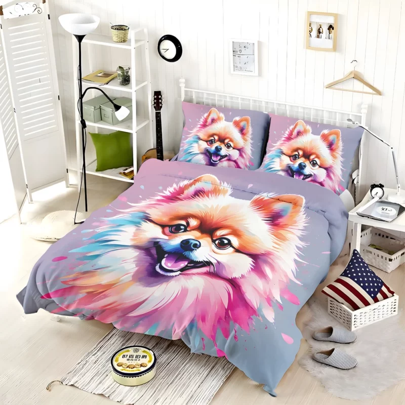 Adorable Pomeranian Petite Dog Charmer Bedding Set