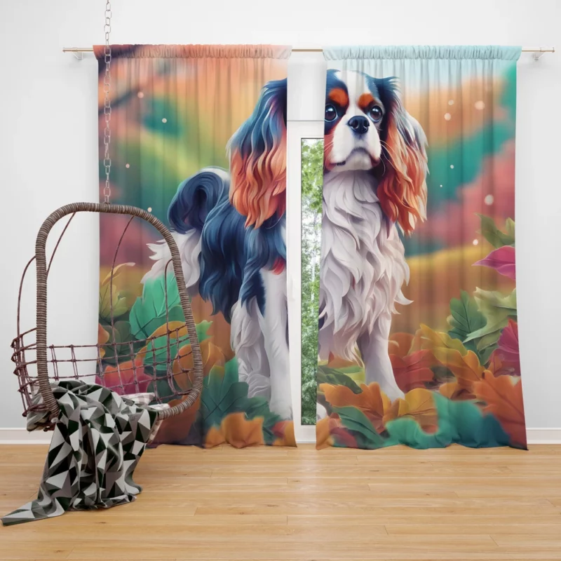 Affectionate Cavalier King Charles Spaniel Curtain