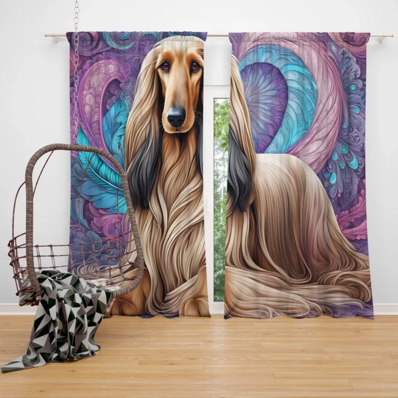 Afghan Hound Charisma Dog Aura Curtain