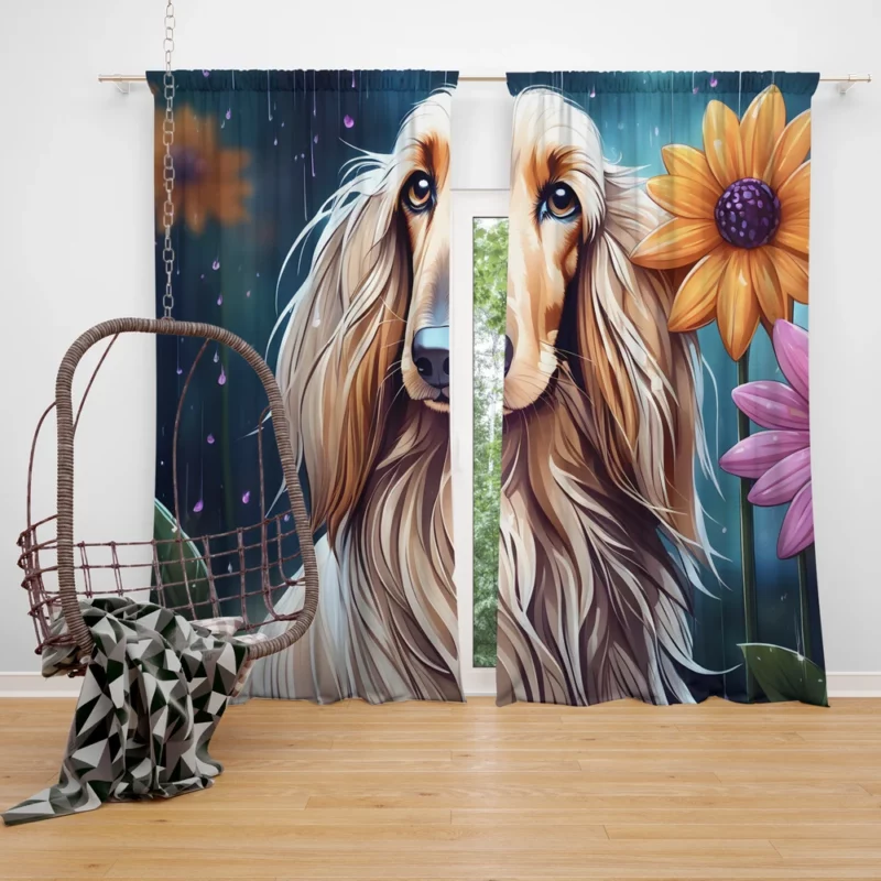 Afghan Hound Majesty Dog Grandeur Curtain