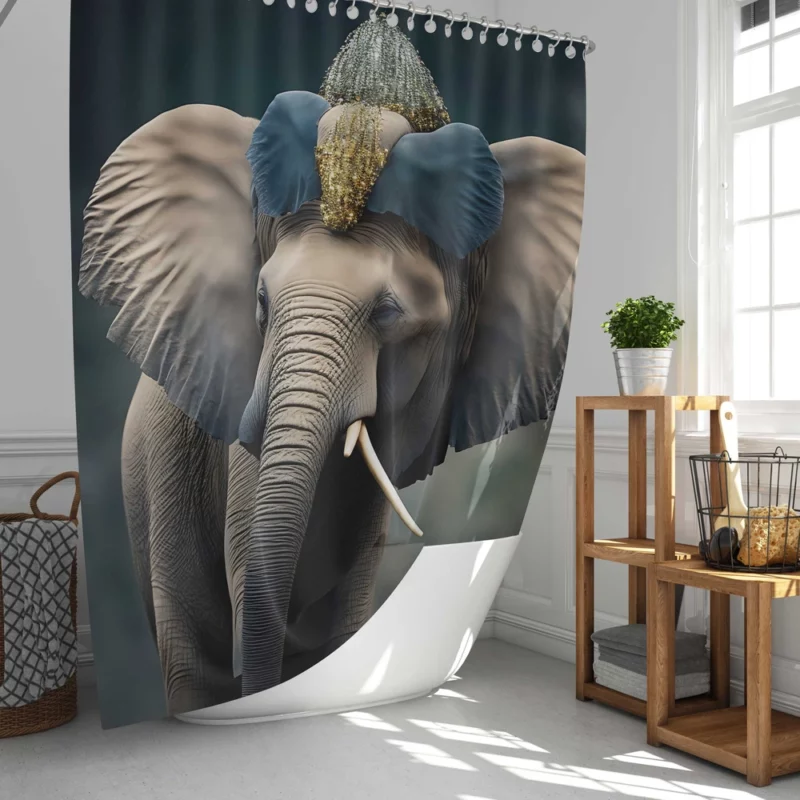 African Elephant Portrait Art Shower Curtain