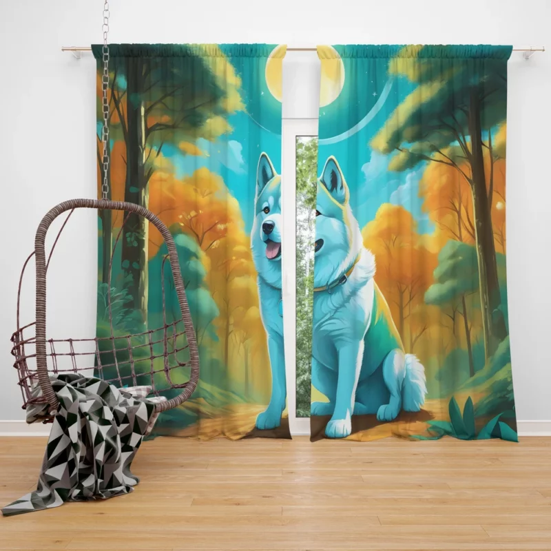 Akita Charm Dog Endearing Spirit Curtain