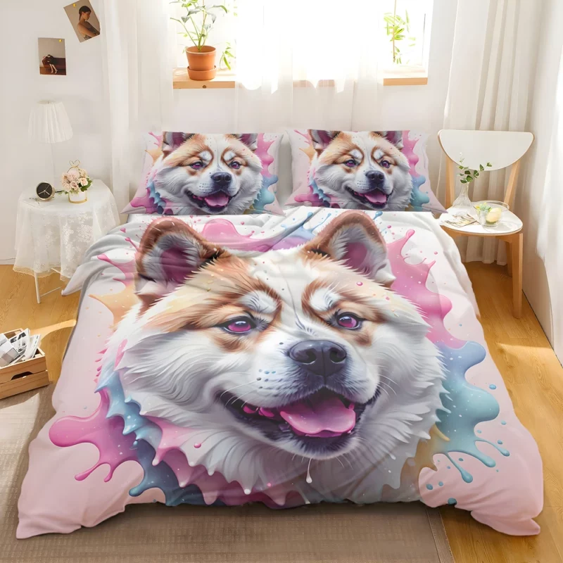 Akita Vigilance Dog Watchful Nature Bedding Set 2