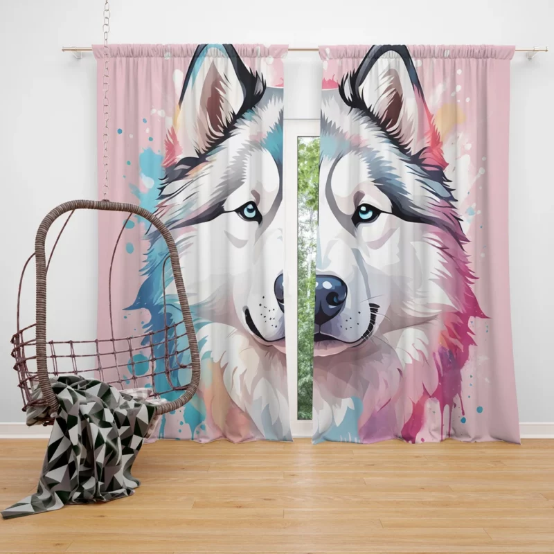 Alaskan Malamute Beauty Dog Grace Curtain