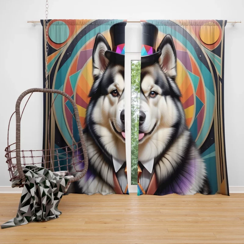 Alaskan Malamute Charm Dog Endearing Spirit Curtain