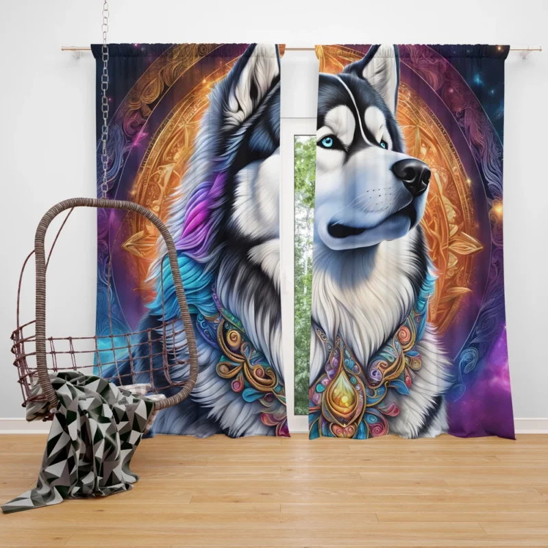 Alaskan Malamute Heritage Dog Proud Legacy Curtain